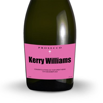 Personalised Prosecco - Pink Label